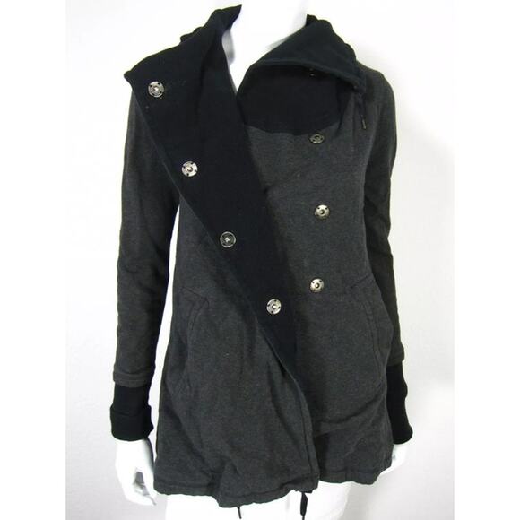 Lululemon Athletica jacket long sleeve asymmetric pockets black size 8 med/large - Picture 1 of 10